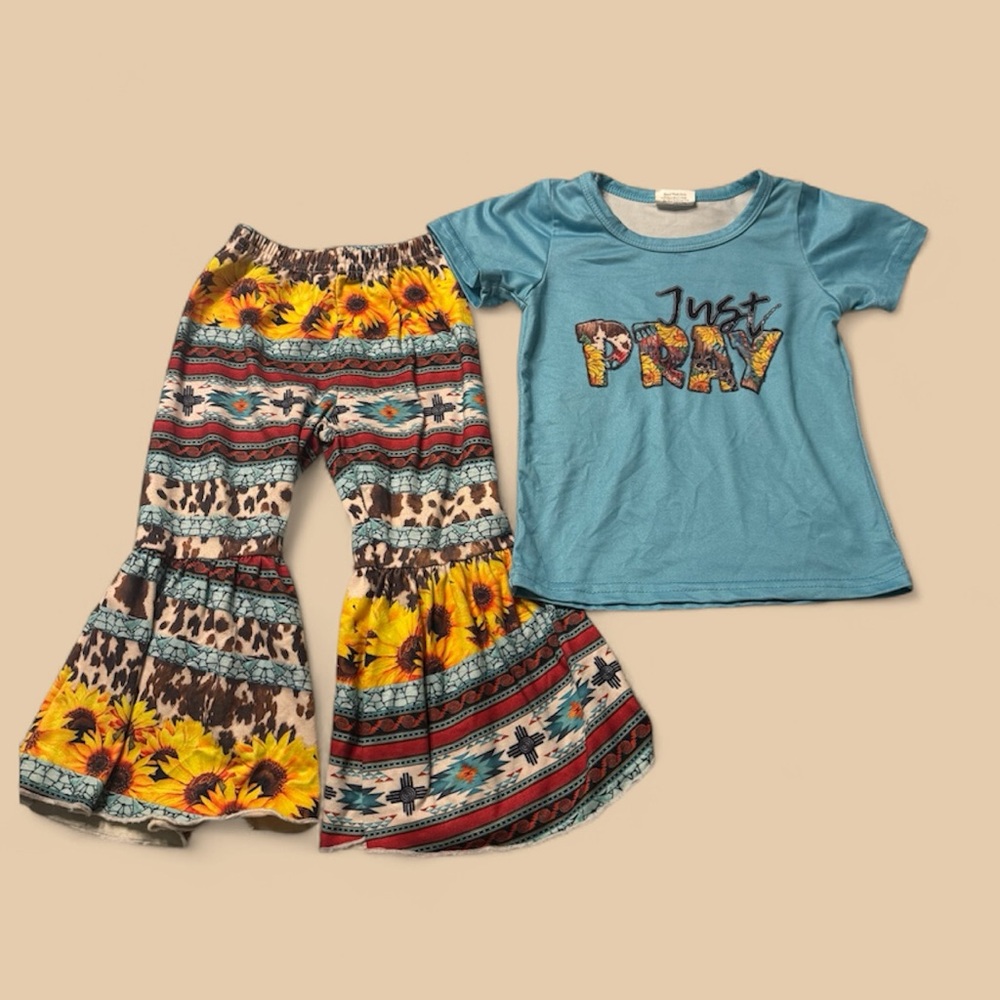 Colorful Sunflower Print Outfit